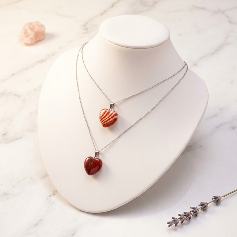 Pendentif Cœur Jaspe Rouge | MilAura