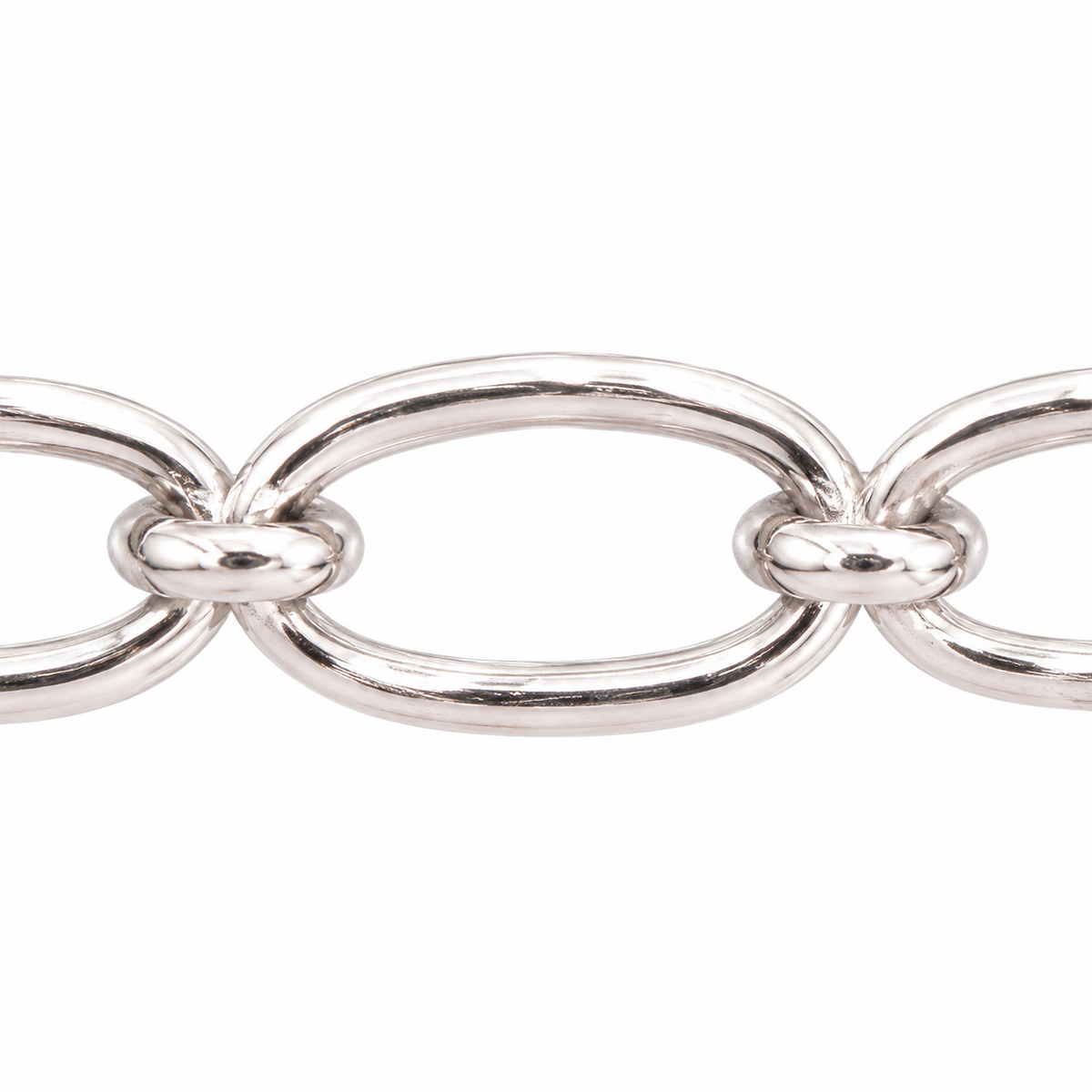 Chaîne argentée maille forçat réglable 45 cm - 02, détail de construction