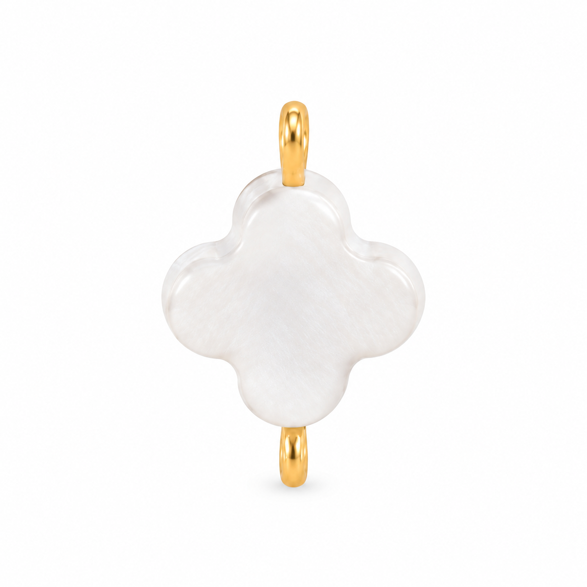 Boucles d'oreilles dorées en nacre et zircon : nacre et zircon