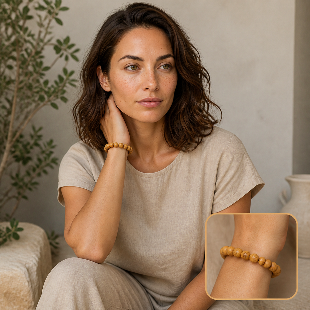 Chloé portant le bracelet avec encart zoom