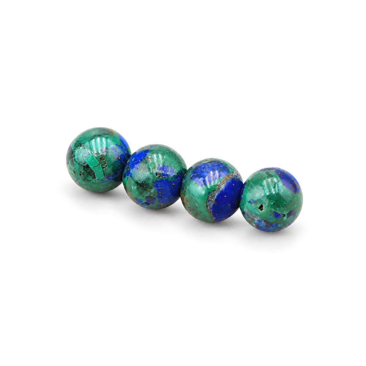 Bracelet en azurite-malachite 8 mm : continuité du montage