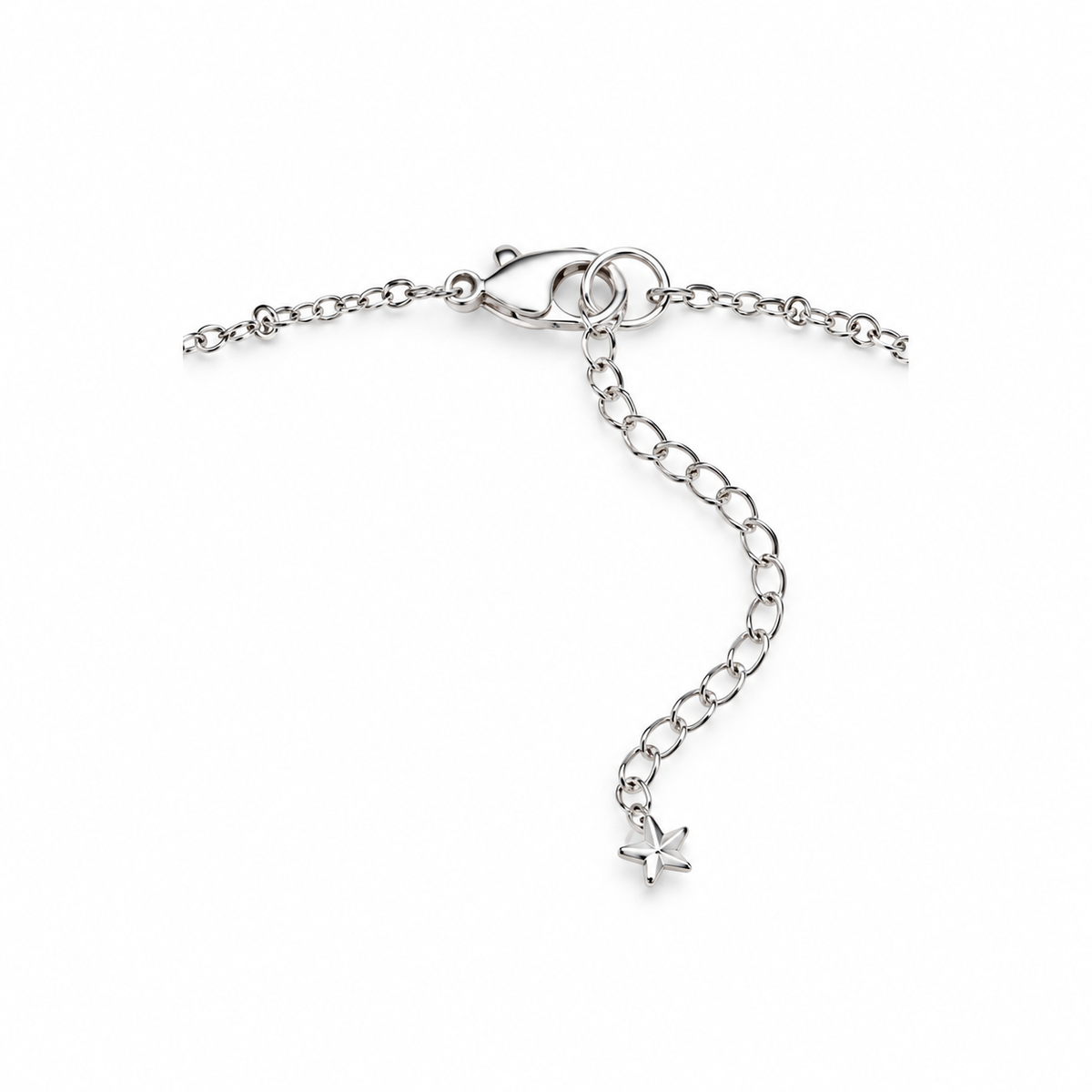 Collier en cristal de roche tourmaliné : fermoir et extension