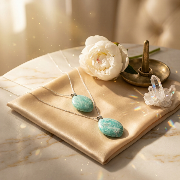 Pendentif Amazonite Pierre Plate