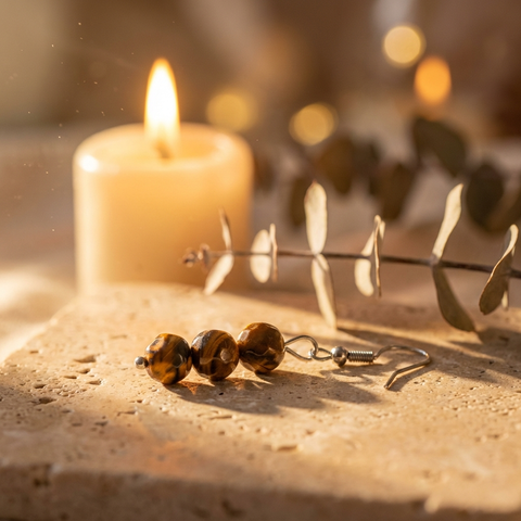 Boucles d'Oreilles Œil de Tigre