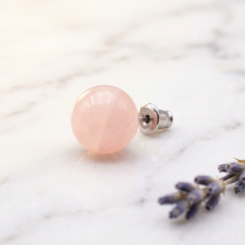 Boucles d'Oreilles Quartz Rose — Photo produit