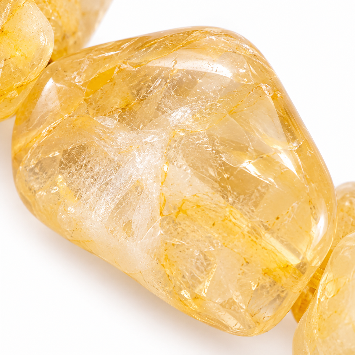 Écrin de Noël Énergie, bracelet en citrine chauffée : Détail de la pierre