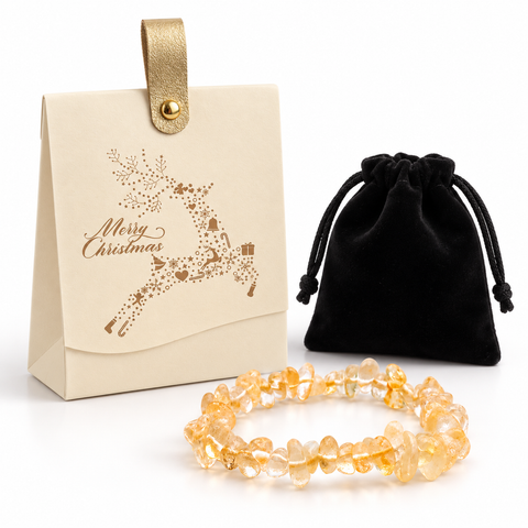 Écrin de Noël Énergie, bracelet en citrine chauffée : Composition du cadeau