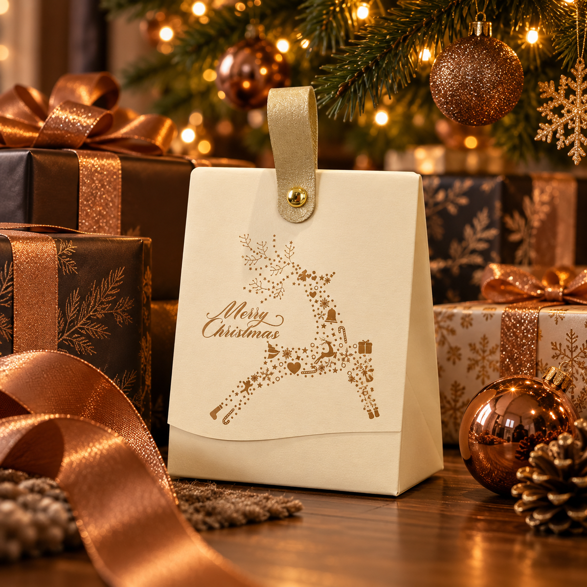 Écrin de Noël Énergie, bracelet en citrine chauffée : Au pied du sapin