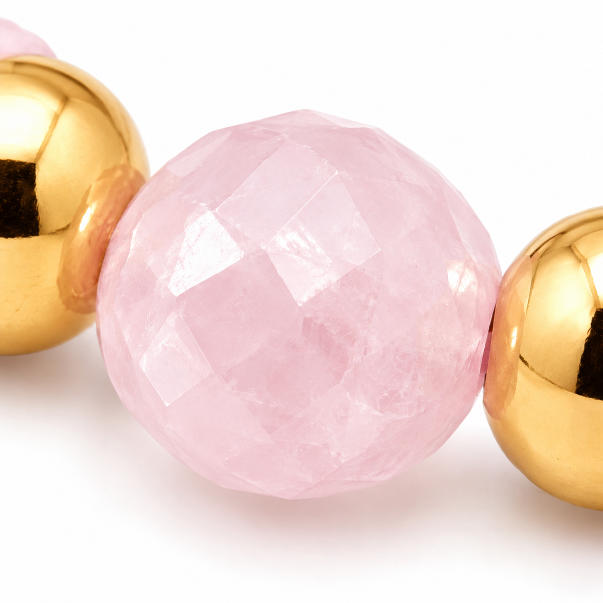Écrin de Noël Amour, bracelet en quartz rose : Détail de la pierre