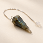 Pendule hexagonal en labradorite AB