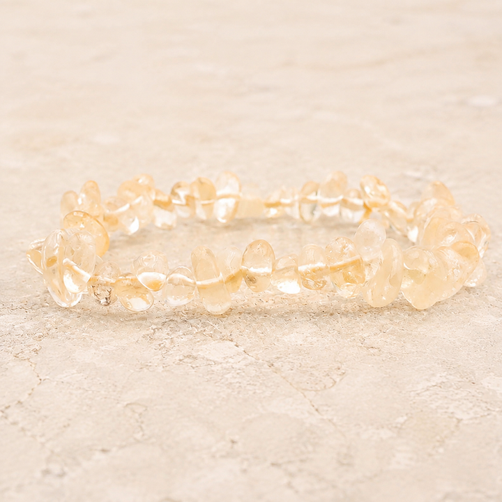 Bracelet baroque en citrine chauffée, vue complète sur pierre claire
