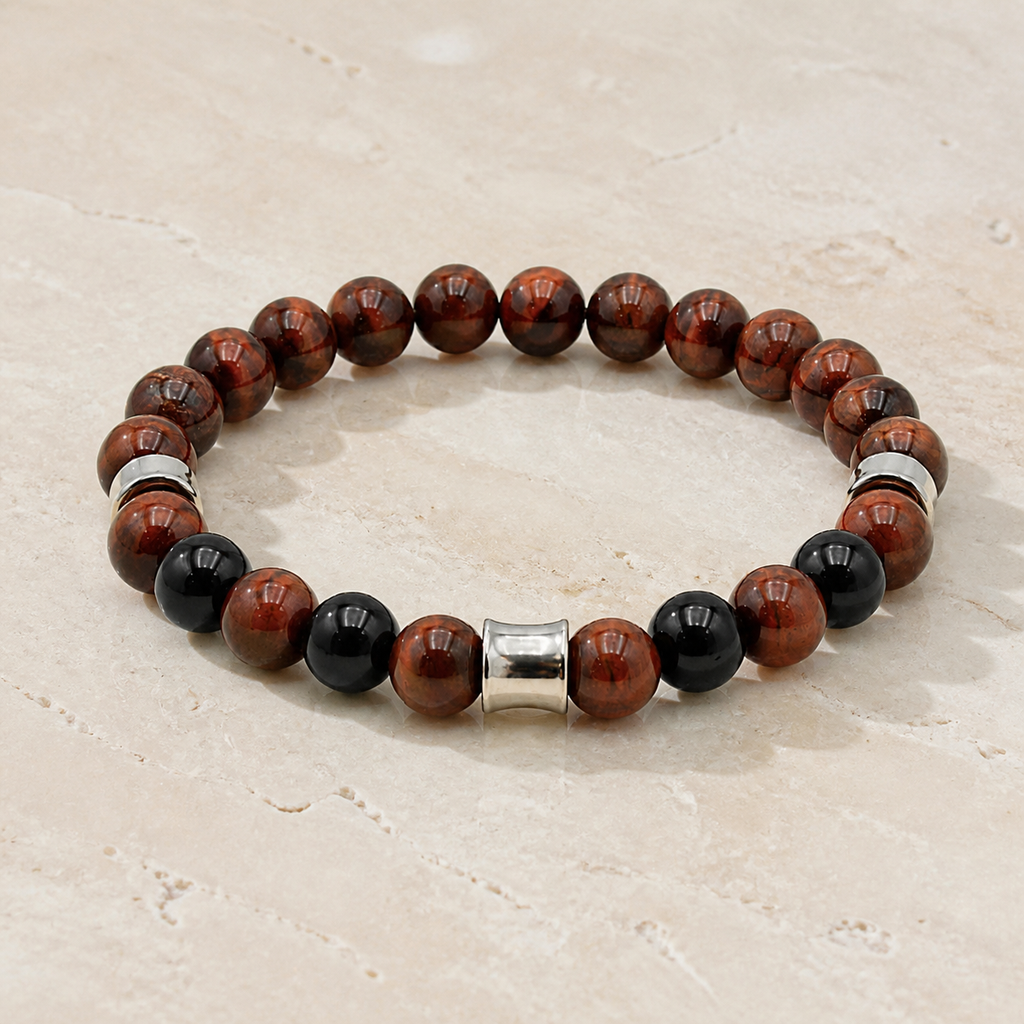 Bracelet Kahel en onyx et œil de taureau, vue complète