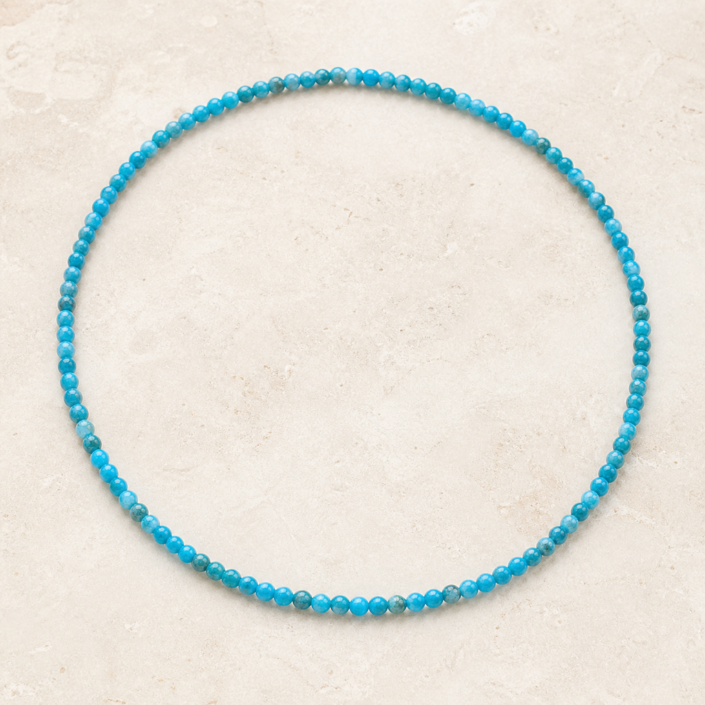Collier en apatite bleue 4 mm - 45 cm