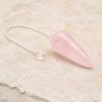 Pendule conique en quartz rose du Brésil