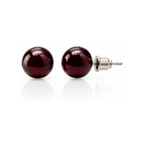 Boucles d'oreilles puces en grenat rouge 8 mm