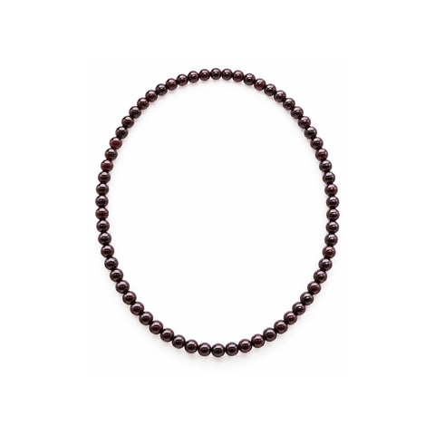 Collier en grenat rouge 6 mm - 45 cm, vue complète sur fond blanc pur