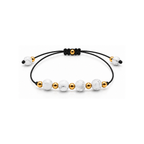 Bracelet doré en howlite blanche 6 mm