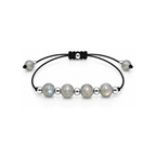 Bracelet argenté en labradorite 6 mm
