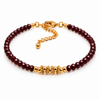 Bracelet doré en grenat rhodolite 3 mm