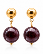 Boucles d'oreilles pendantes en grenat rouge 12 mm