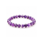 Bracelet en améthyste du Brésil 6 mm - 14 à 16 cm