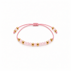 Bracelet en quartz rose 4 mm et perles dorées