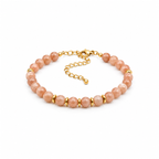 Bracelet doré en pierre de lune rose 6 mm