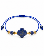 Bracelet doré en lapis-lazuli 4 à 12 mm