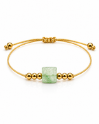 Bracelet doré en aventurine verte 8 mm