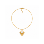 Collier doré en howlite blanche à pendentif rayonnant