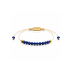 Bracelet doré en lapis-lazuli 4 mm sur cordon