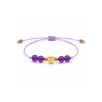 Bracelet cœur doré en améthyste 6 mm