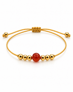 Bracelet doré en cornaline 6 mm