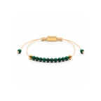 Bracelet doré en malachite 4 mm sur cordon