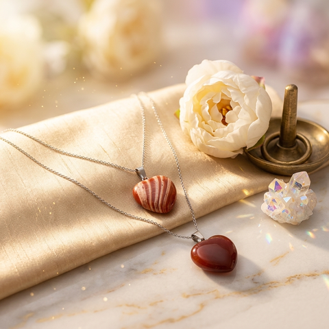 Pendentif Cœur Jaspe Rouge