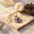 Pendentif Améthyste Cœur Argent Rhodié
