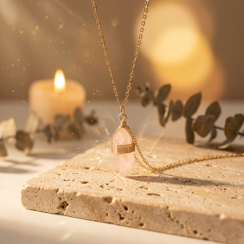 Collier Quartz Rose