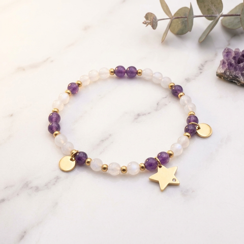 Bracelet Améthyste Doré | MilAura
