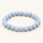 Bracelet en angélite 8 mm - 16 à 18 cm