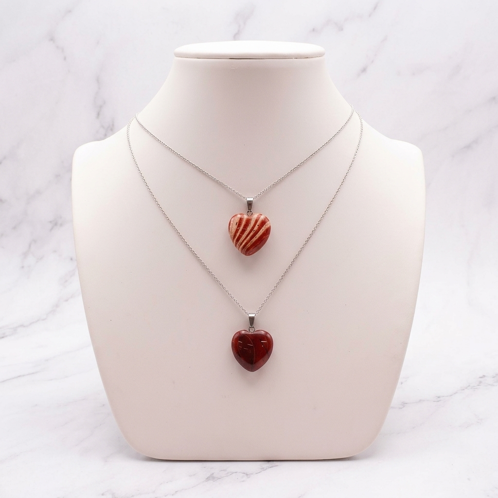 Pendentif Cœur Jaspe Rouge | MilAura