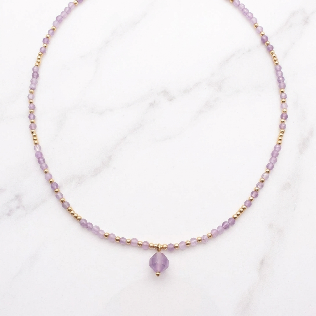 Collier Améthyste Doré | MilAura