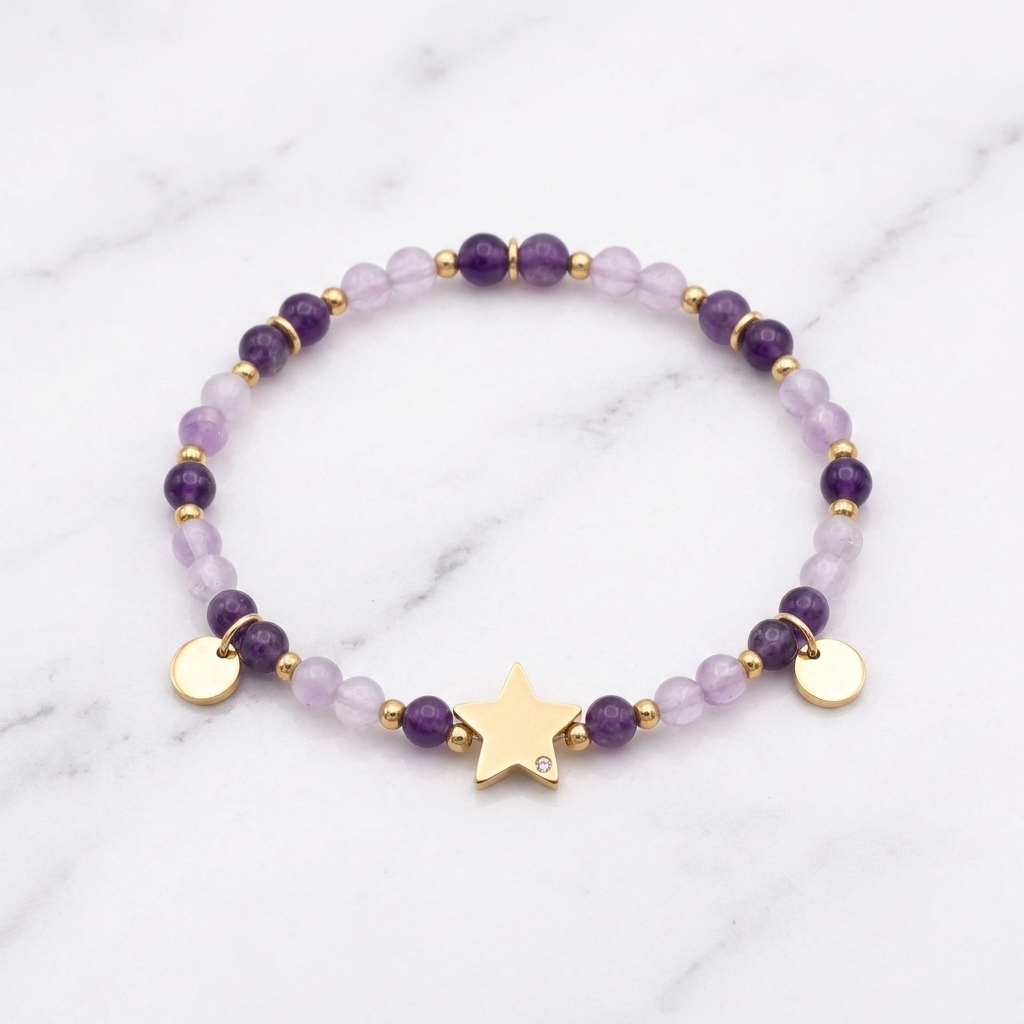 Bracelet Améthyste Doré | MilAura