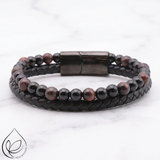 Bracelet Onyx Cuir Noir | MilAura