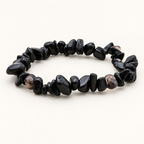 Bracelet baroque en obsidienne mixte - 16 à 18 cm