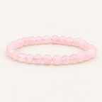 Bracelet en quartz rose du Brésil 6 mm - 16 à 18 cm