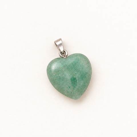Pendentif cœur en aventurine verte 15 mm