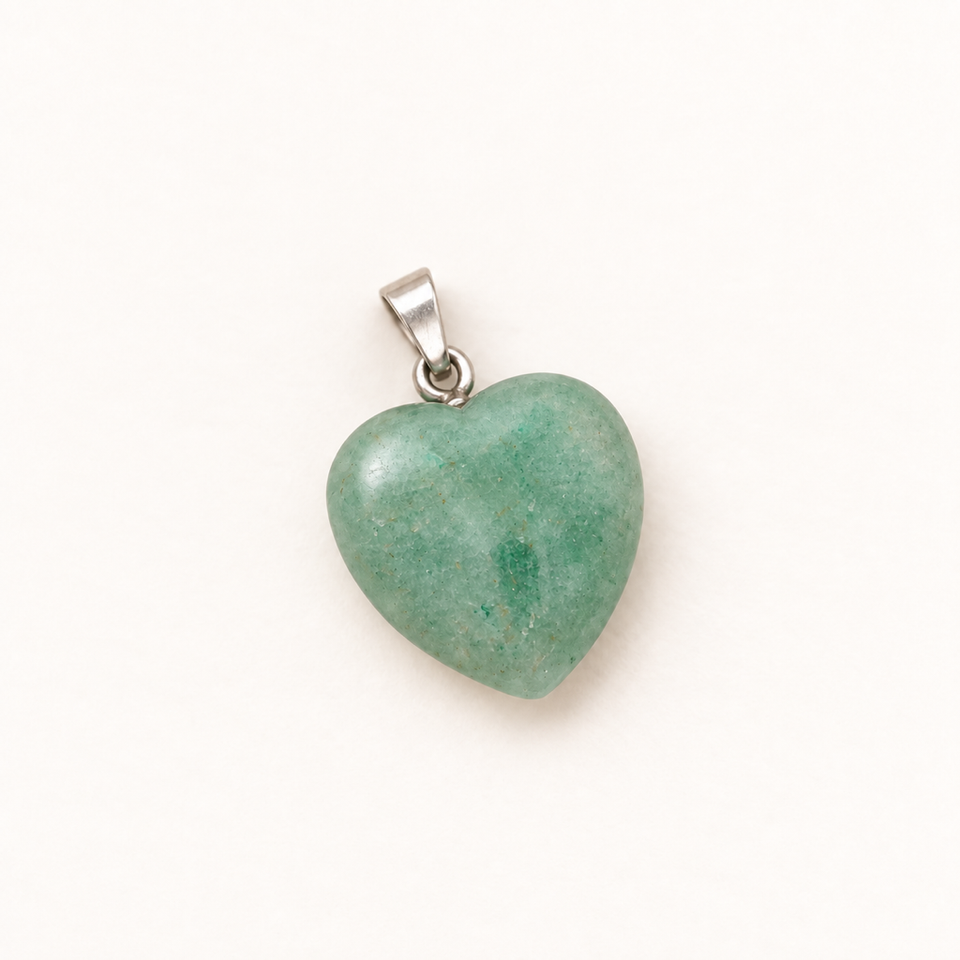 Pendentif cœur en aventurine verte 15 mm