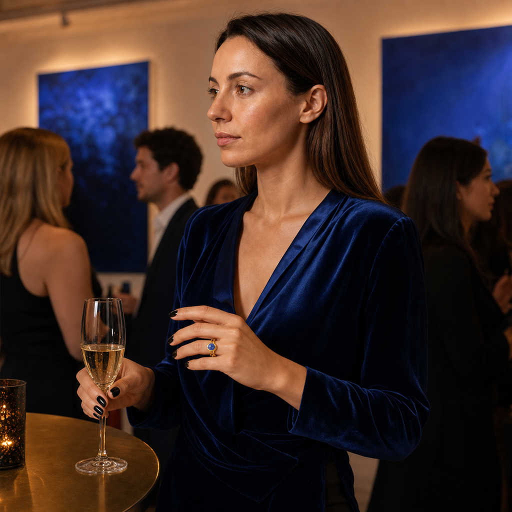 Elena portant la bague dans une scène de vie contrastée
