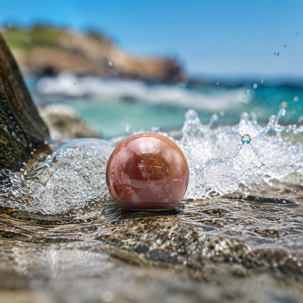 Sphère en agate indienne dans une autre scène de vie