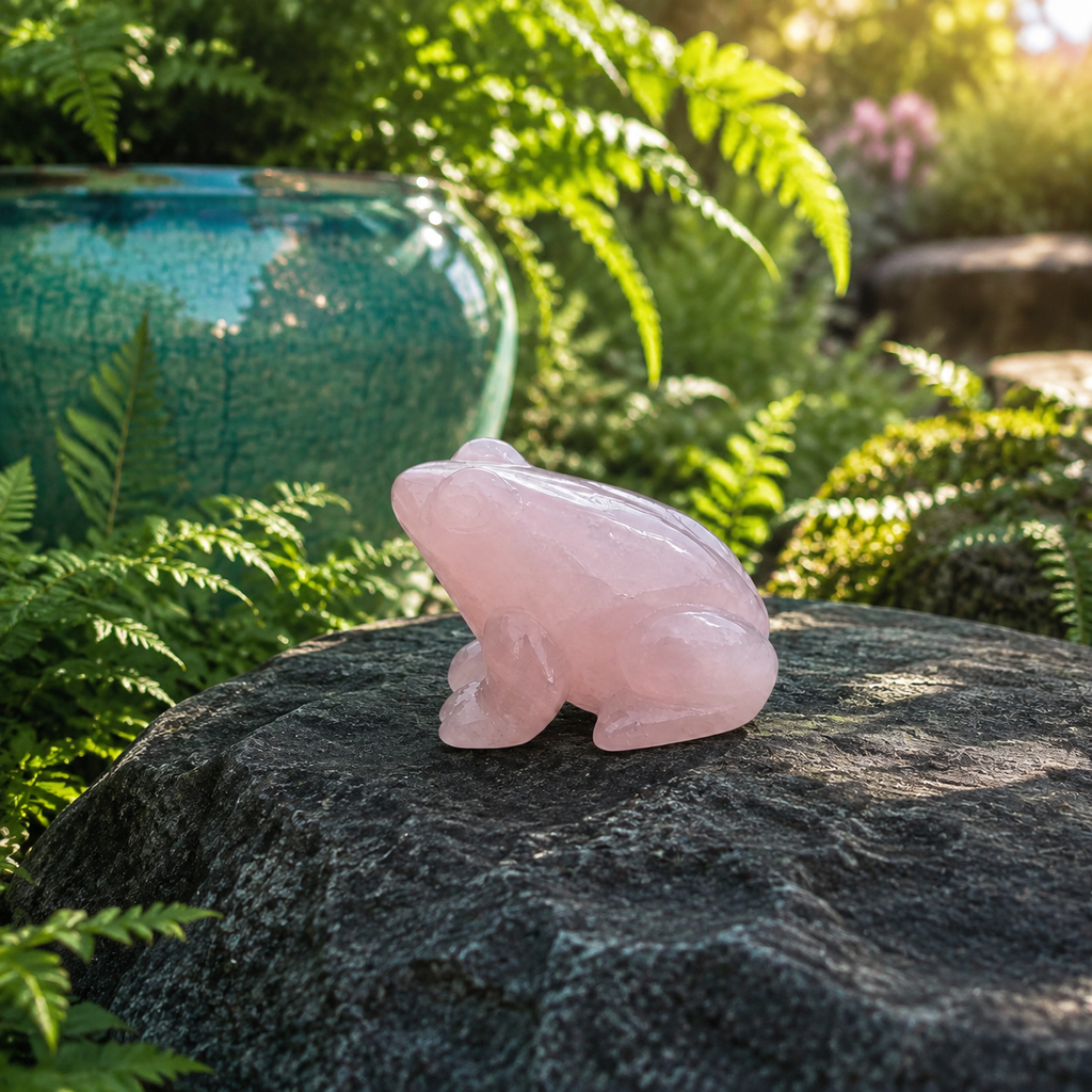 Grenouille illustrative dans une scène de jardin ensoleillée